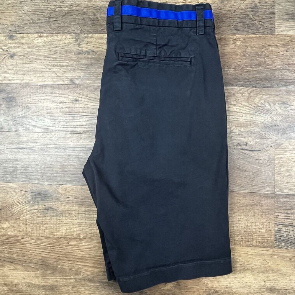 G/FORE Black Flat Front Men's Shorts with Blue Waistband Detail